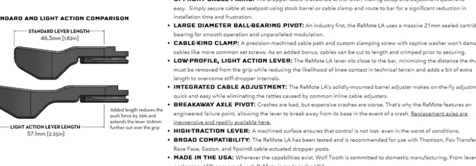 Wolf Tooth ReMote Light Action vipu